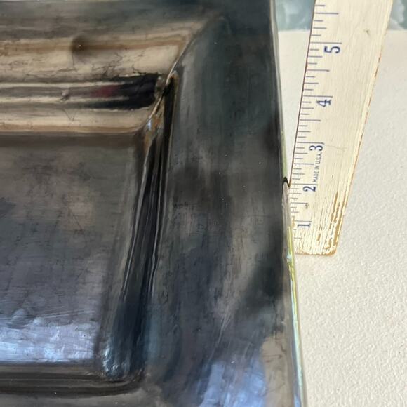 Oaxaca Black Clay Square Pottery Dish Tray Bowl 13.25" ( Barro Negro) Doña Rosa - Picture 5 of 10